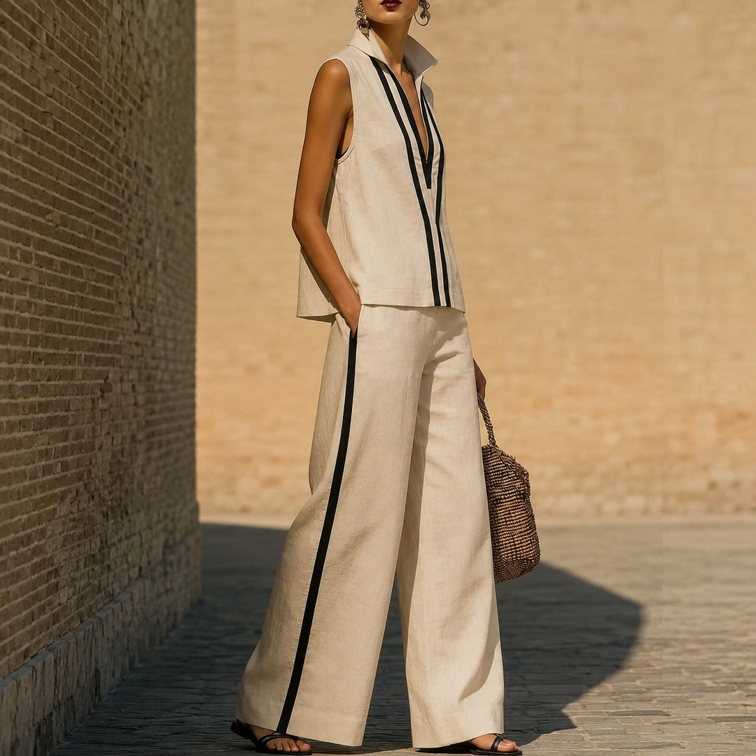 Verticale Contrast-Stripe Sleeveless Set — ce_pivot_side_04