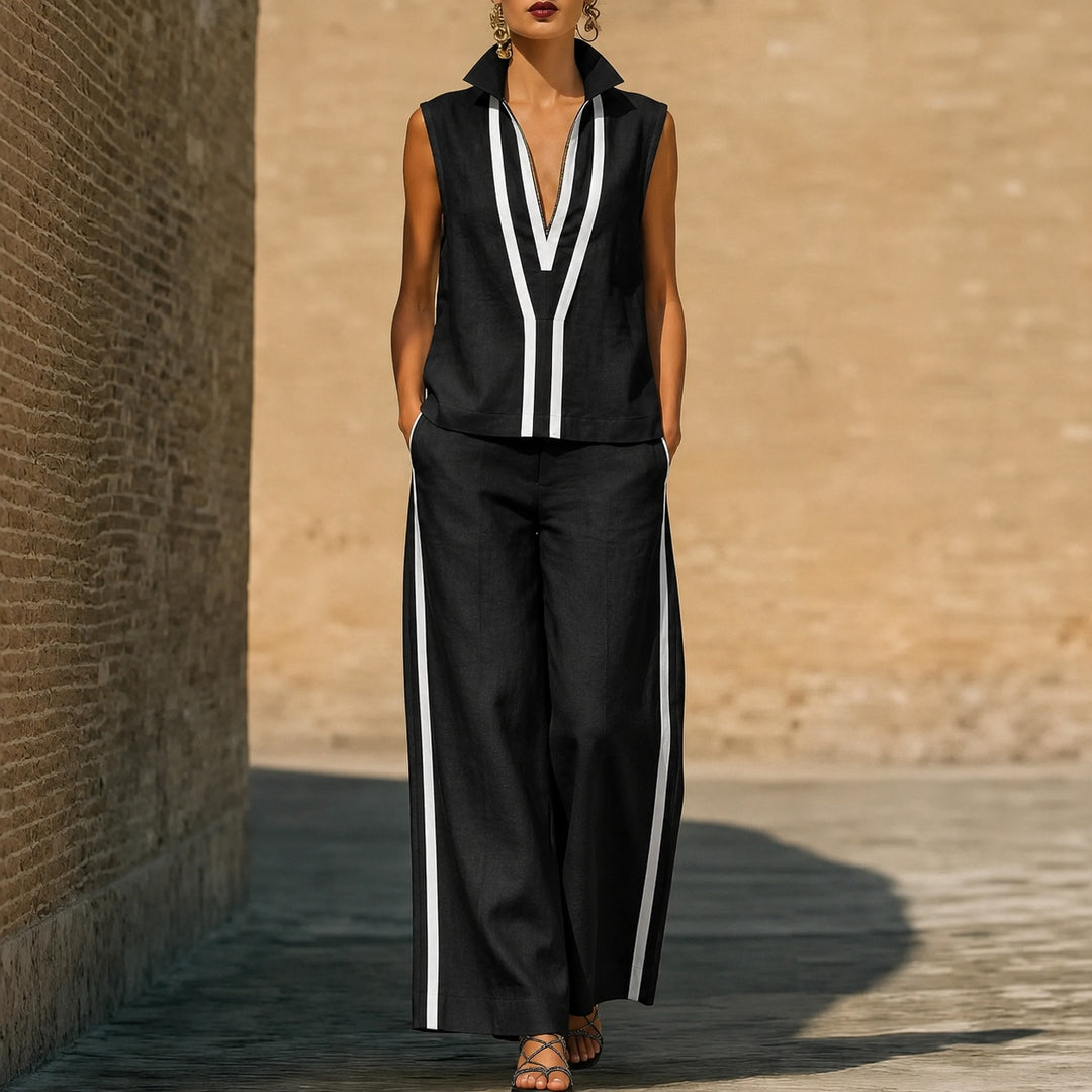 Verticale Contrast-Stripe Sleeveless Set — ce_pivot_front_05