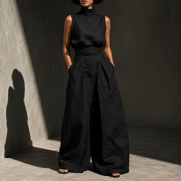 Vestale High-Neck Linen Set — ce_metastatic_03