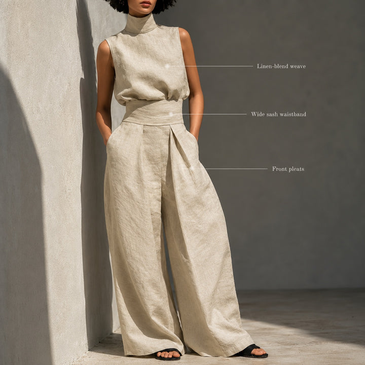 Vestale High-Neck Linen Set — ce_metastatic_04