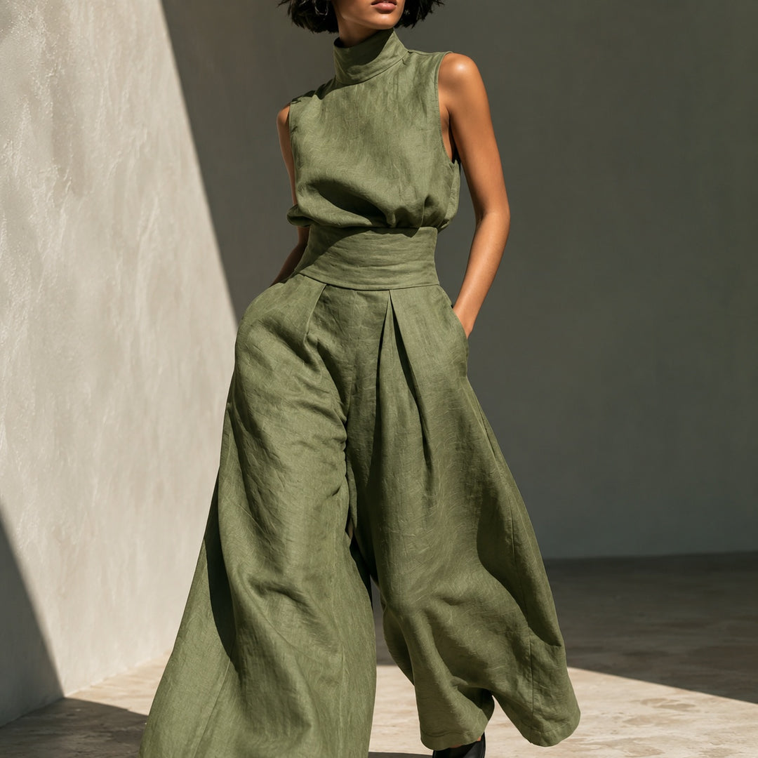 Vestale High-Neck Linen Set — ce_metastatic_05