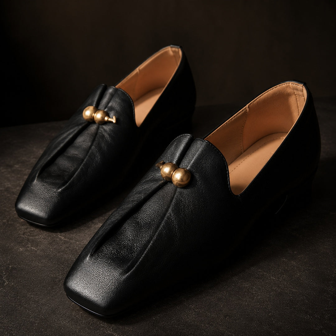 Zucchetta Gourd-Charm Square-Toe Loafers — ce_metastatic_07